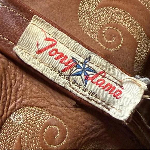 Tony Lama Peanut Brittle Full Quill Ostrich Round Toe Western Boots 9D Exotic - Picture 15 of 16